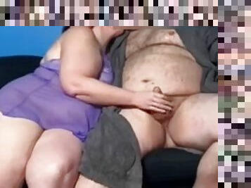 BBW Cougar Blowjob MILF with Old Chubby