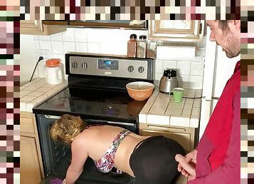 Stepmom In The Kitchen Takes Stepson's Cock After He Takes The Wrong Pills