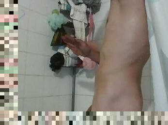 banhos, masturbação, amador, tiro-ao-alvo, jovem18, ejaculação, webcam, chuveiro, sozinho, musculado