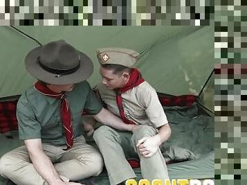 ScoutBoys Hung Scoutmaster ravishes hot twink then fucks him