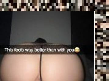 My Best Friend dared to CUM inside me on Snapchat Cuckold