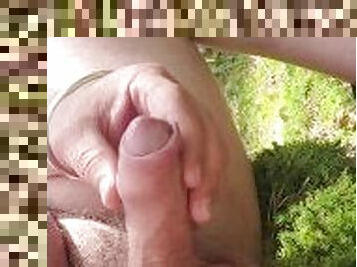 Exciting forest male masturbation