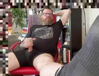 Jerk off and cum in black socks