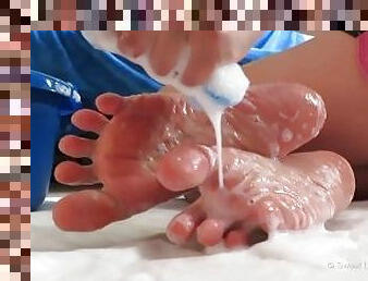 Washing feet - foot sole fetish small petite toe goddess mistress sweet lucifer rebecca diamante