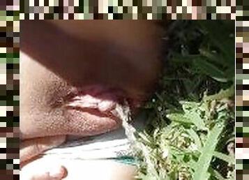 Lawn Piss In Panties+Outdoors