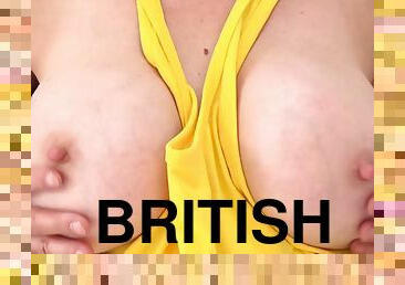 British mature Lady Sonia has her big jugs groped
