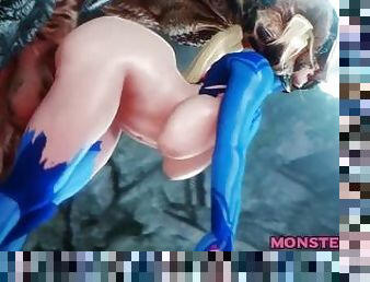 monster, muschi, junge, schlampe, blondine, anime, fantasie, hentai, 3d