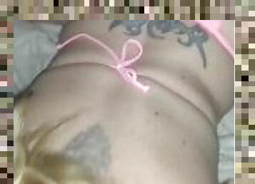 Onlyfans@mrsdirtywetfun Blonde milf in pink string bikini