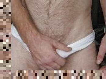 amateur, gay, culotte, britannique, solo, blanc