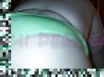  Ass Worship in Green shiny panties