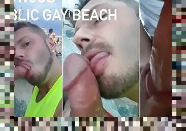 en-plein-air, public, amateur, fellation, gay, plage