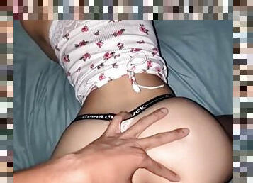 Cute Latina gives her pussy and ass to her boyfriend as a birthday present