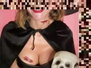 gros-nichons, chatte-pussy, russe, amateur, milf, serrée, solo, érotique, halloween