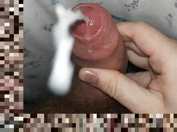 hårete, svær, onani, cumshot, cum, sperm, alene, pikk