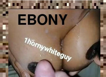 REMASTERED - Horny white guy unloads massive cumshot on sexy ebony Haitian ???????? MILF tits