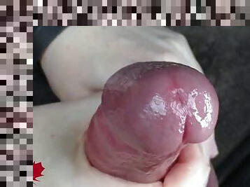 Treatment of an erect penis - close-up orgasm control - main view