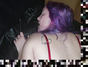 Fuck And Creampie For Purple Haired Slut In Sexy Lingerie - Mama Foxx94