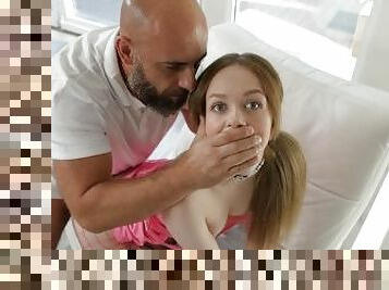Petite girl gets anal sex from older parcel delivery man