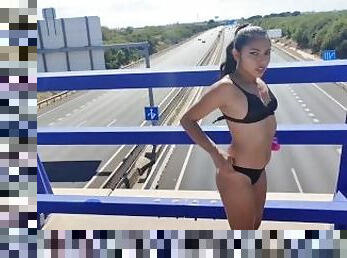 Playing with my pussy on the highway bridge: Apclips. NaughtyPocahontas