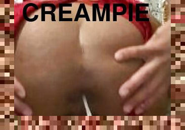 äußerste, transsexueller, spritzen, anal-sex, beule-schuss, ebenholz, creampie, beule, massiver