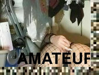 cul, levrette, masturbation, amateur, jouet, butin, bout-a-bout, solo, blanc