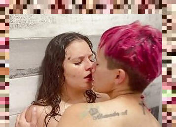 lesbiana, vagin, jacuzi