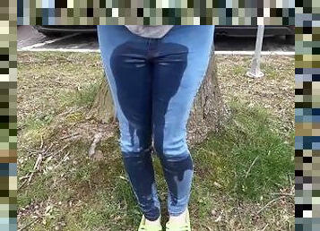 pisser, public, amateur, lesbienne, culotte, fétiche, solo, jeans