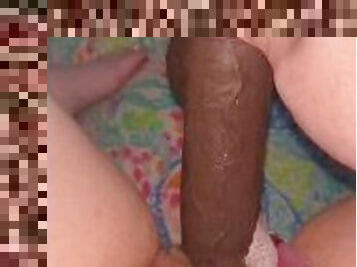 BBW Fucks Her Hairy Wet Pussy With Big Dildo