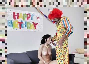 Birthday celebration with Alana Cruise includes a kinky clown fuck