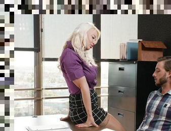 Appealing sex at the office with a premium mature