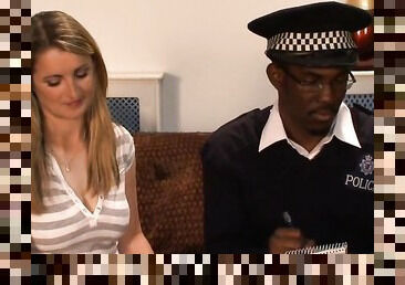 Black cop gets his dick jerked off by mature Red and Annabelle