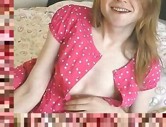 TGirl slowly undresses and shows it all