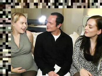 German pregnant mom mother do homemade threesome ffm